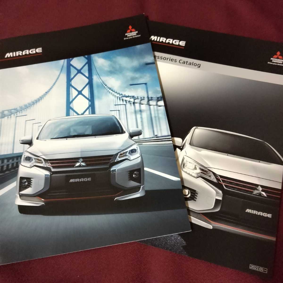  last model Mitsubishi Mirage catalog 29 page 2022 year 8 month issue accessory parts catalog 22 page attaching 