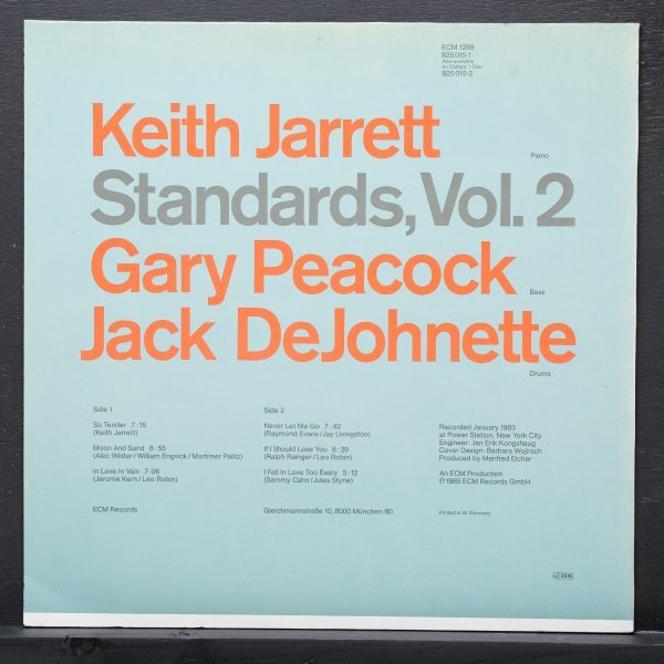 【独オリジナル】KEITH JARRETT W.GERMANY盤 STANDARDS VOL.2 キースジャレット ECM ピアノトリオ名盤_画像2