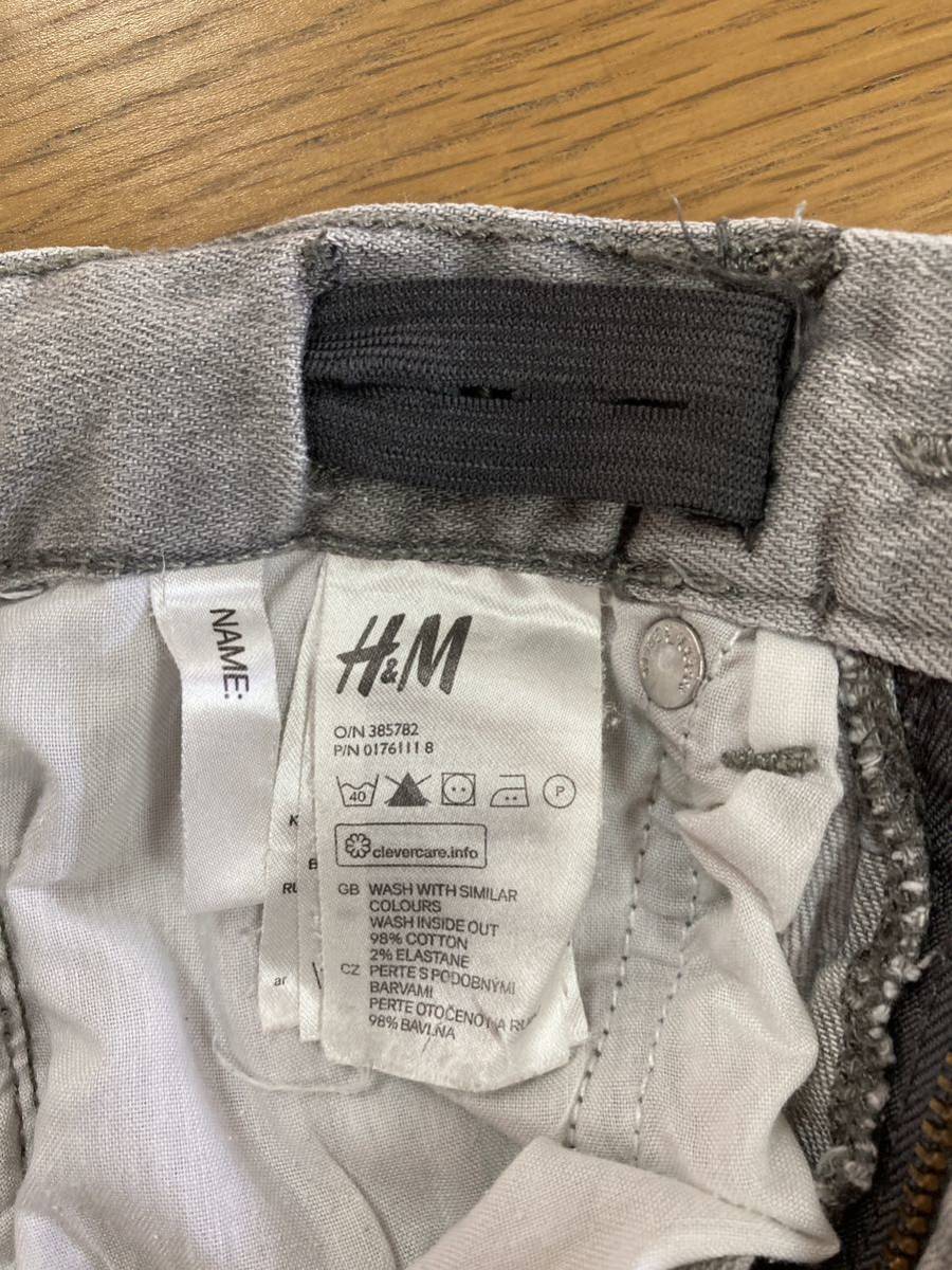  прекрасный товар H&M 130 размер обтягивающие джинсы джинсы серый 7~8 лет Kids для ... для 