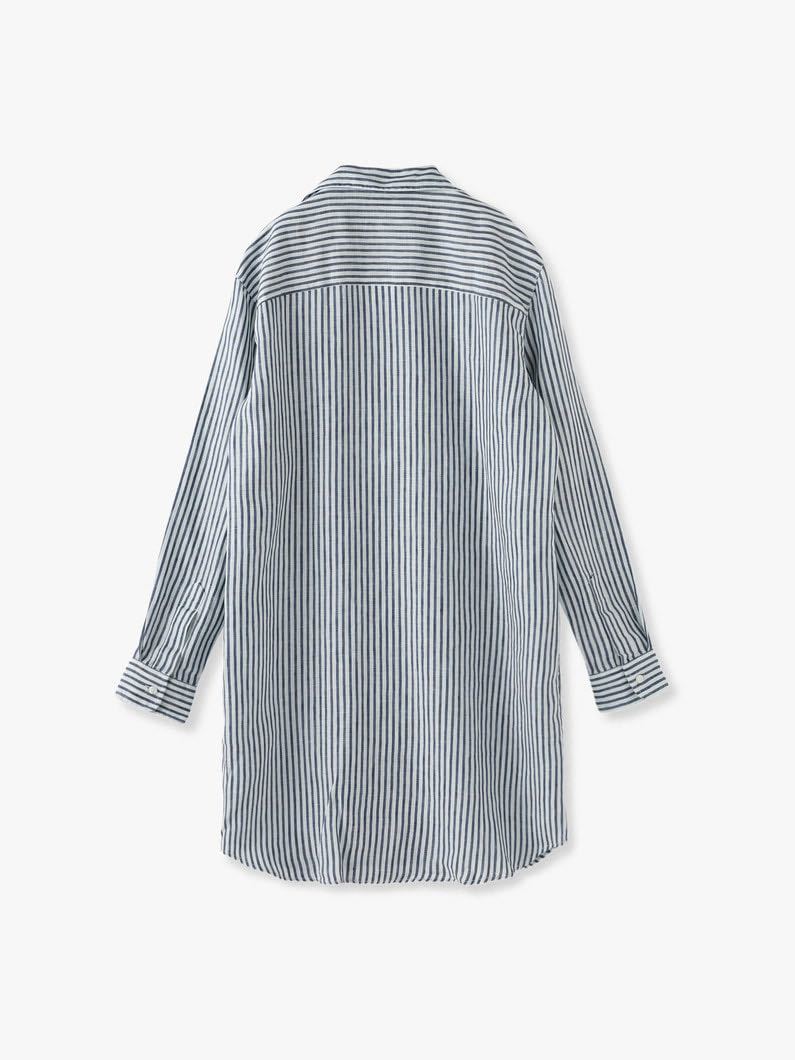 ∀ 美品 Frank&Eileen フランクアンドアイリーン 3510700330 Mary Italian Linen Striped Shirt リネン ストライプ ロング シャツ 麻_画像2