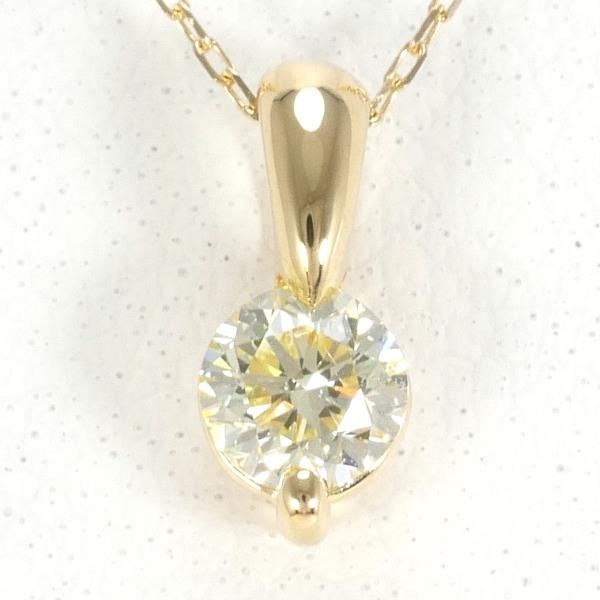 K18YG ネックレス イエローダイヤ 0.24 総重量約0.8g 約40cm 中古 美品 ...