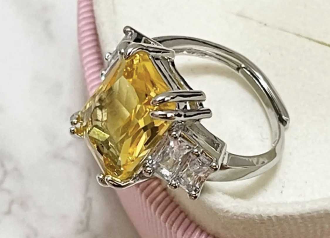 最高級 プラチナ リング PT950 刻印 指輪 イエロー ダイヤモンド 