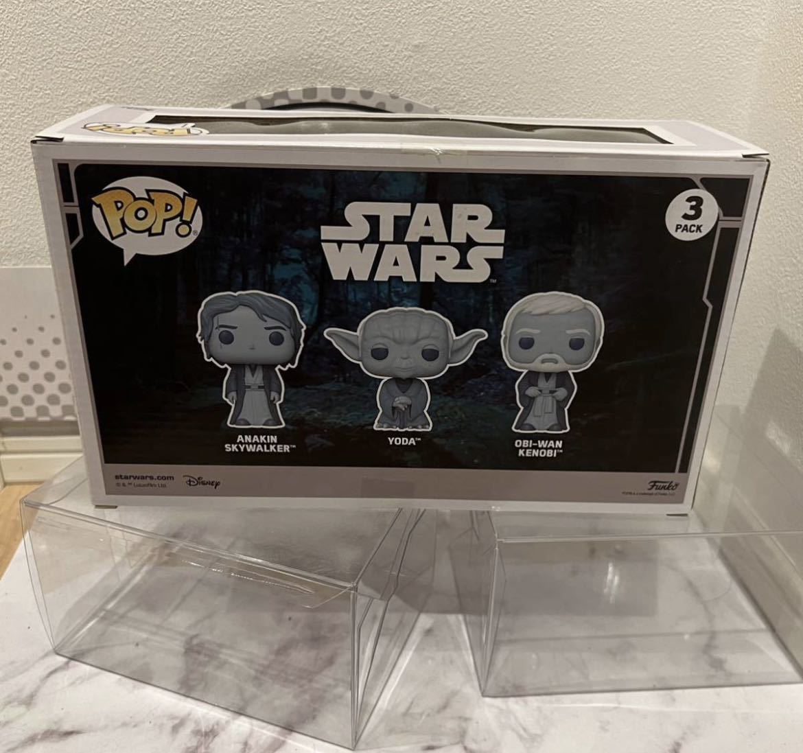  ultra rare FUNKO POP! Star Wars end a3 pack hole gold Yoda Obi one . light limitation version 