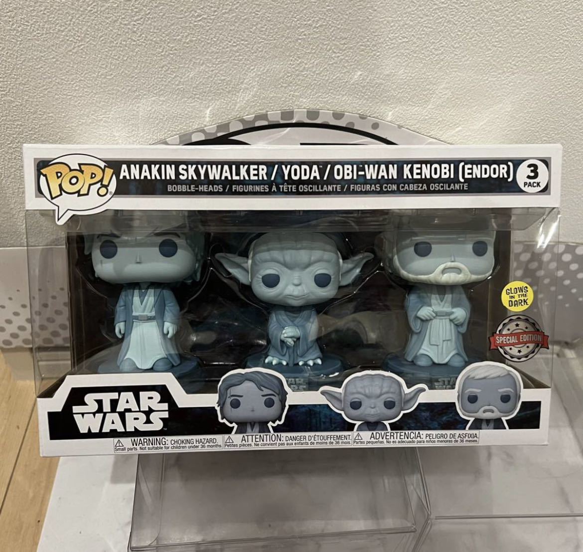  ultra rare FUNKO POP! Star Wars end a3 pack hole gold Yoda Obi one . light limitation version 