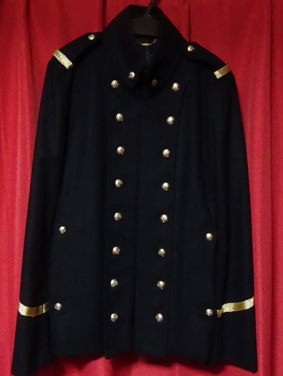 ☆　ナポレオンジャケット　ウール 黒 金 良品　美品　JUNMEN　JLINE　Lサイズ　Napoleon jacket　Black　軍服　衣装　メタルボタン