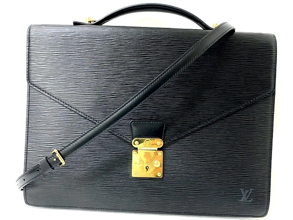 【即決】 LOUIS VUITTON ルイヴィトン エピ ポルトドキュマン バンドリエール M54462 ブリーフケース ビジネスバッグ 黒 ノワール  メンズ