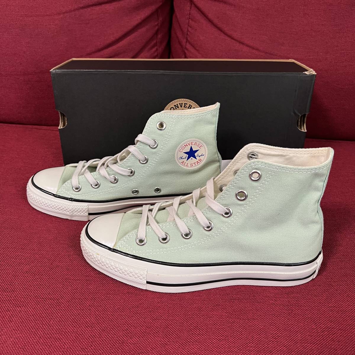 ★新品★コンバース CONVERSE レディース ハイカット スニーカー US4 23㎝ 1CL049 パステルグリーン_画像2