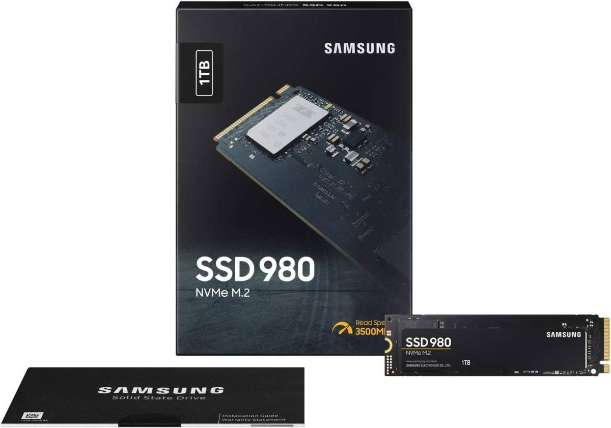 2枚目★新品同様保証付★Samsung 980 1TB PCIe Gen 3.0 ×4 NVMe M.2 最大 3,500MB/秒 内蔵 SSD MZ-V8V1T0B/EC 国内正規保証品_画像1