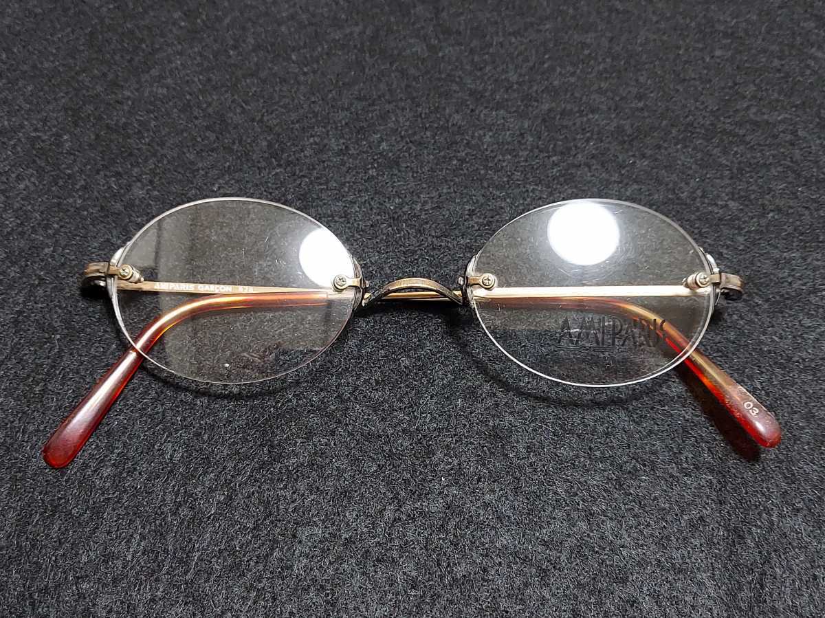 新品　AMIPARIS アミパリ　日本製　メガネ　眼鏡　高級感　上品　ツーポイント　ゴールド　一山_画像6