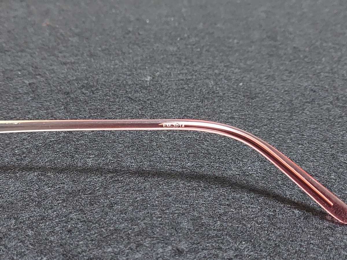 新品　emiry エミリ メガネ　眼鏡　高級感　上品　ツーポイント　軽い　超弾性　オーバル　　ピンク_画像8