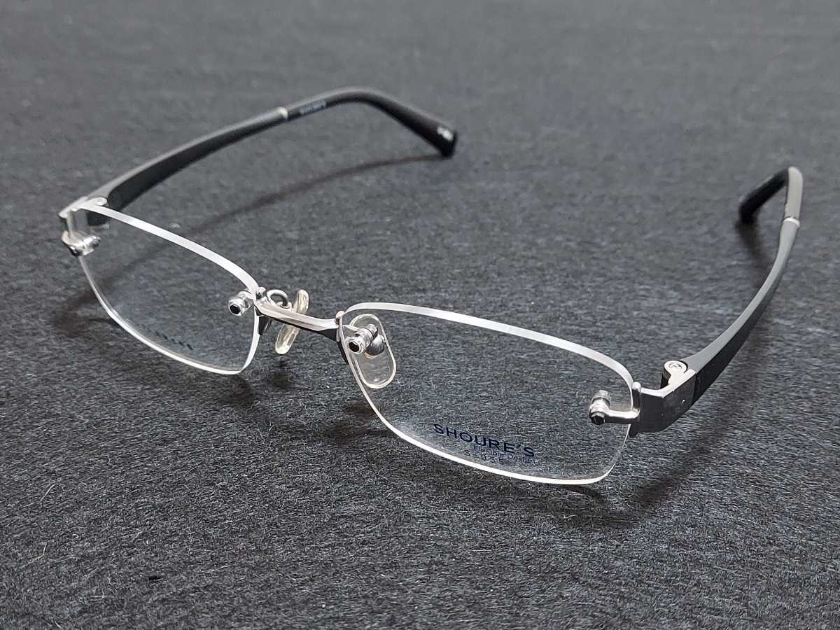 新品　SHOURE'S シュアーズ　メガネ　眼鏡　高級感　上品　ツーポイント　軽い　超弾性