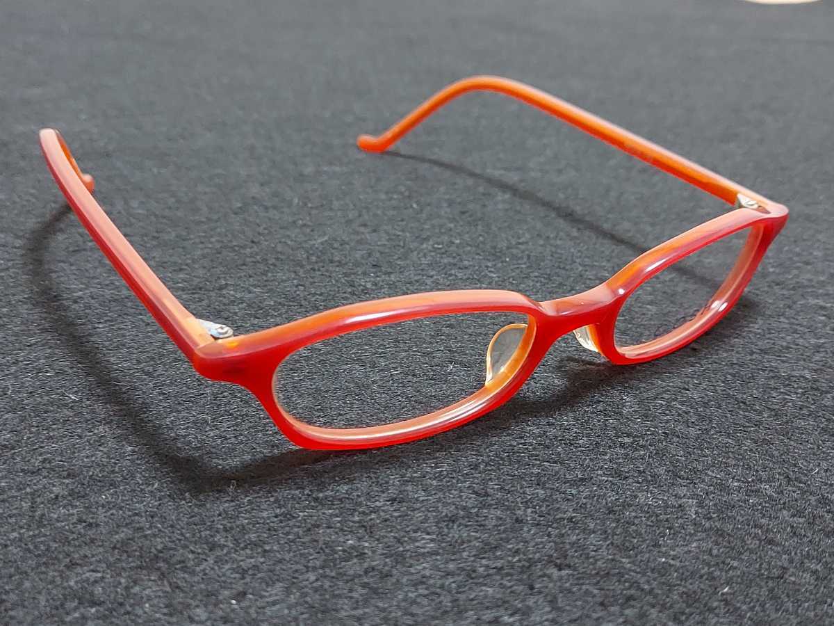 新品　GOSH ゴッシュ　日本製　メガネ　眼鏡　高級感　上品　セルフレーム　軽い　赤×オレンジ_画像2