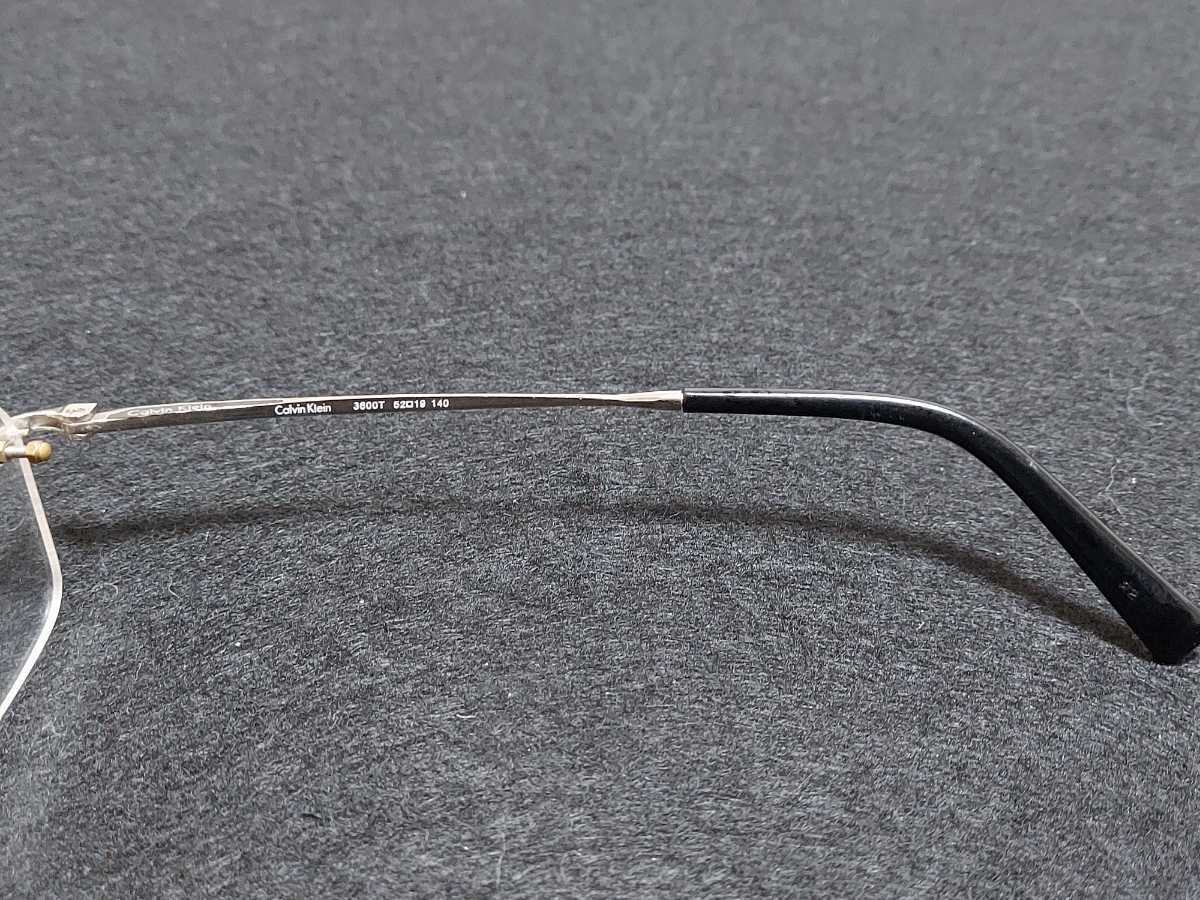 新品　CALVIN KLEIN　カルバンクライン　メガネ　眼鏡　高級感　上品　ツーポイント　チタン　シルバー_画像7
