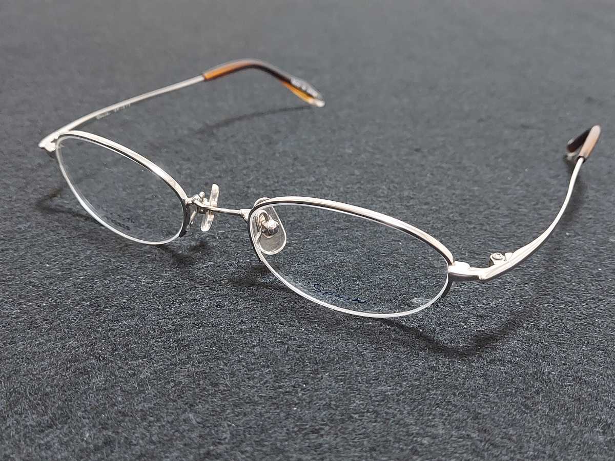 新品　spash スパッシュ　日本製　メガネ　眼鏡　高級感　上品　ハーフリム　チタン　シルバー_画像1