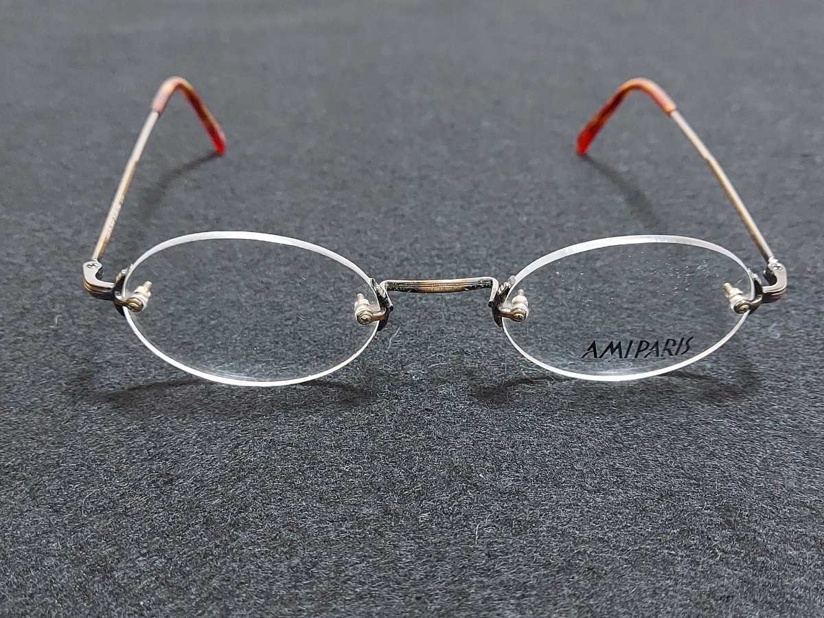 新品　AMIPARIS アミパリ　日本製　メガネ　眼鏡　高級感　上品　ツーポイント　ゴールド　一山_画像2