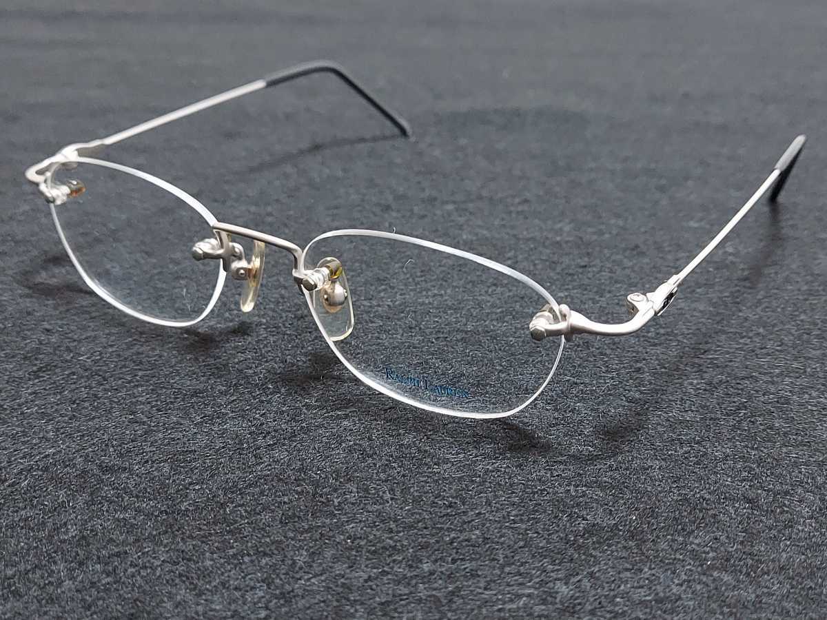 新品 Ralph Lauren　ラルフローレン　メガネ　眼鏡　高級感　上品　ツーポイント　軽い　シルバー　綺麗