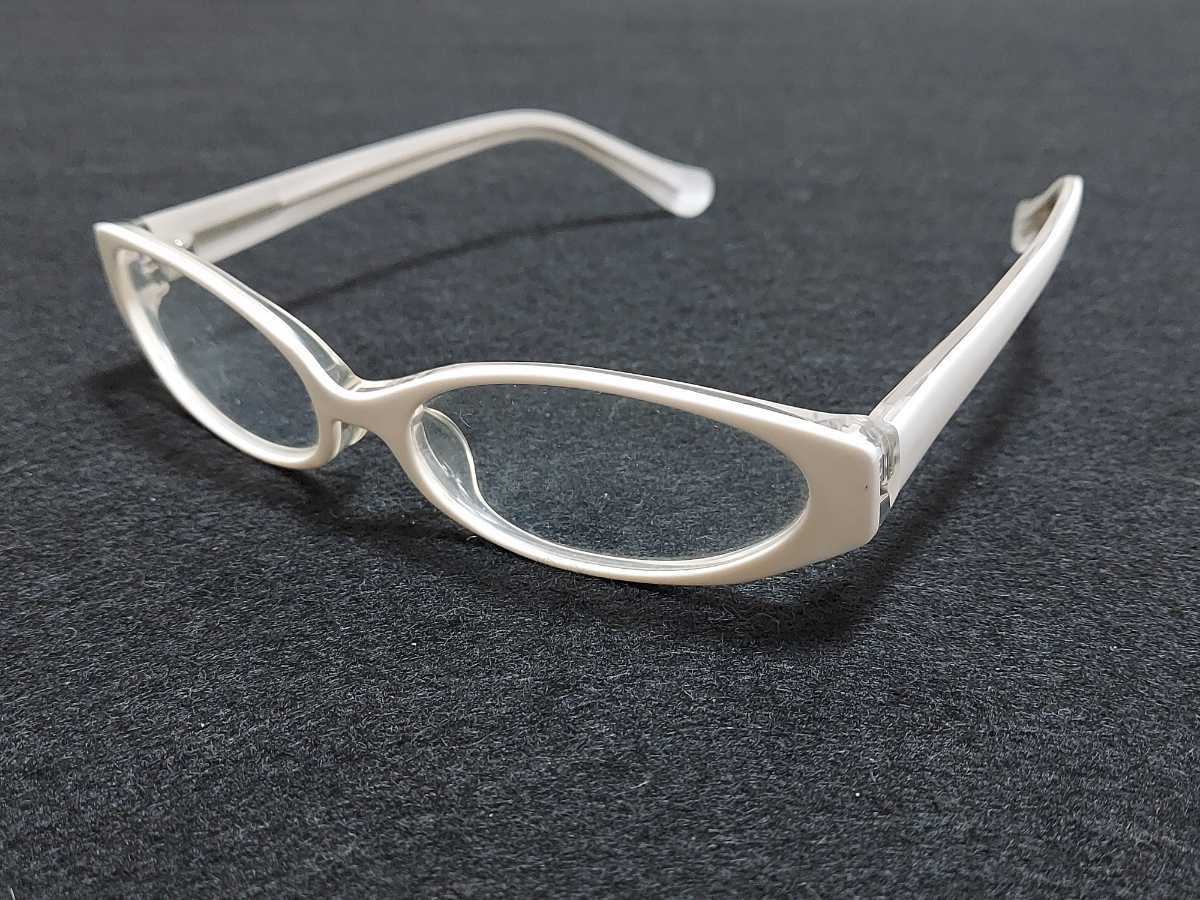 新品 メガネ　眼鏡　高級感　上品　セルフレーム　ホワイト　白_画像3