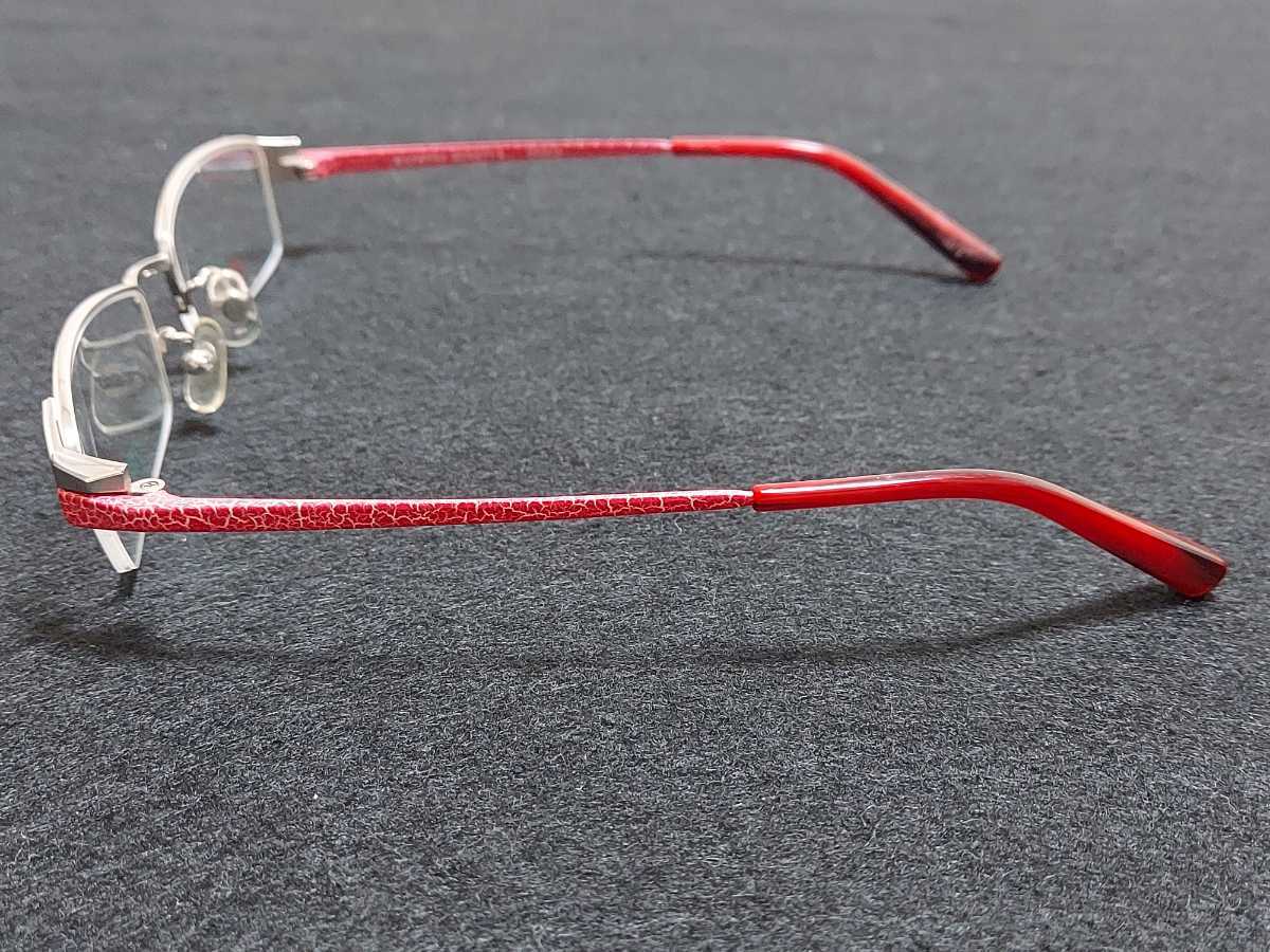 新品　ALFRBD BERETTA アルフレッドベレッタ　日本製　メガネ　眼鏡　高級感　上品　ハーフリム　チタン　シルバー_画像4