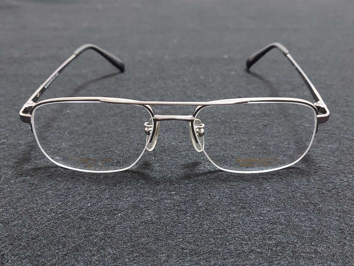 新品　WASHINGTON D.C ワシントンD.C.　日本製 メガネ　眼鏡　高級感　上品　ハーフリム　チタン　ツーブリッジ　シルバー_画像3