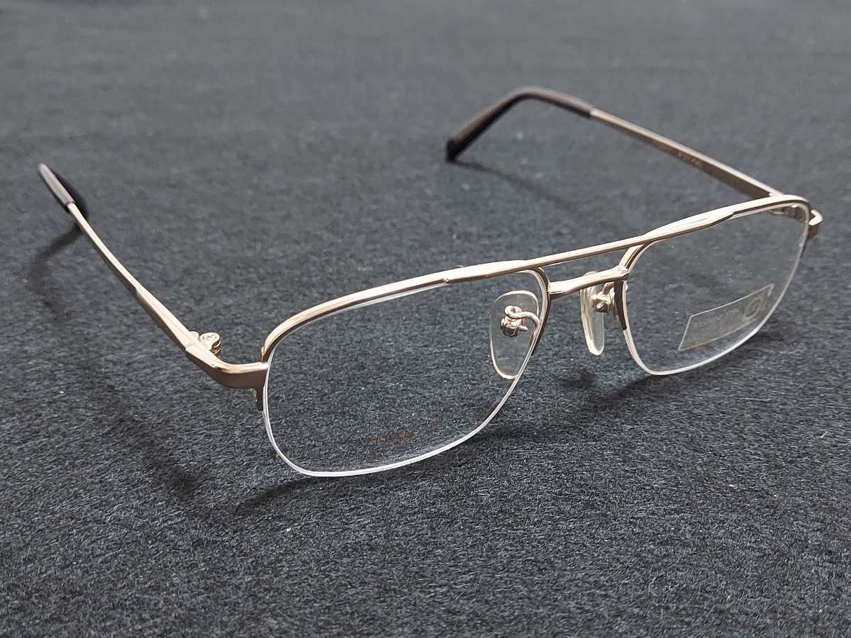 新品　WASHINGTON D.C ワシントンD.C.　日本製 メガネ　眼鏡　高級感　上品　ハーフリム　チタン　ツーブリッジ　ゴールド_画像2