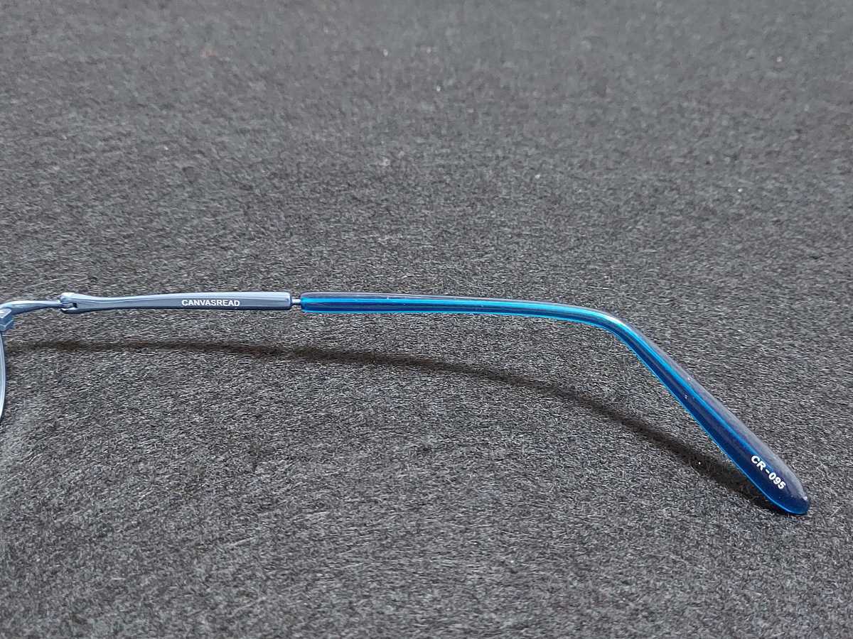 新品　CANVAS READ メガネ　眼鏡　高級感　上品フルリム　軽い　青　ブルー_画像7