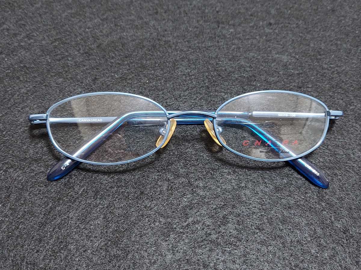 新品　CANVAS READ メガネ　眼鏡　高級感　上品フルリム　軽い　青　ブルー_画像5