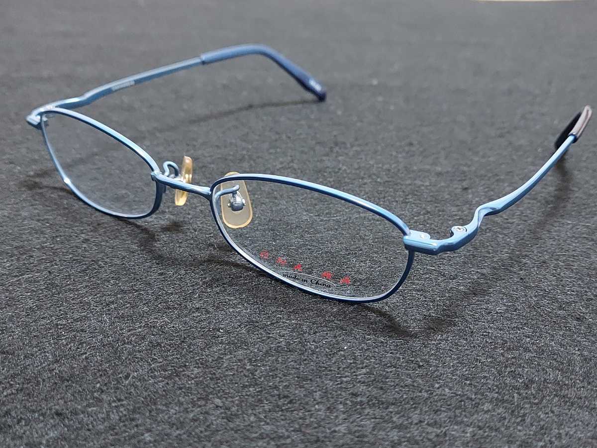 新品　CANVAS READ メガネ　眼鏡　高級感　上品フルリム　軽い　ブルー　青　綺麗