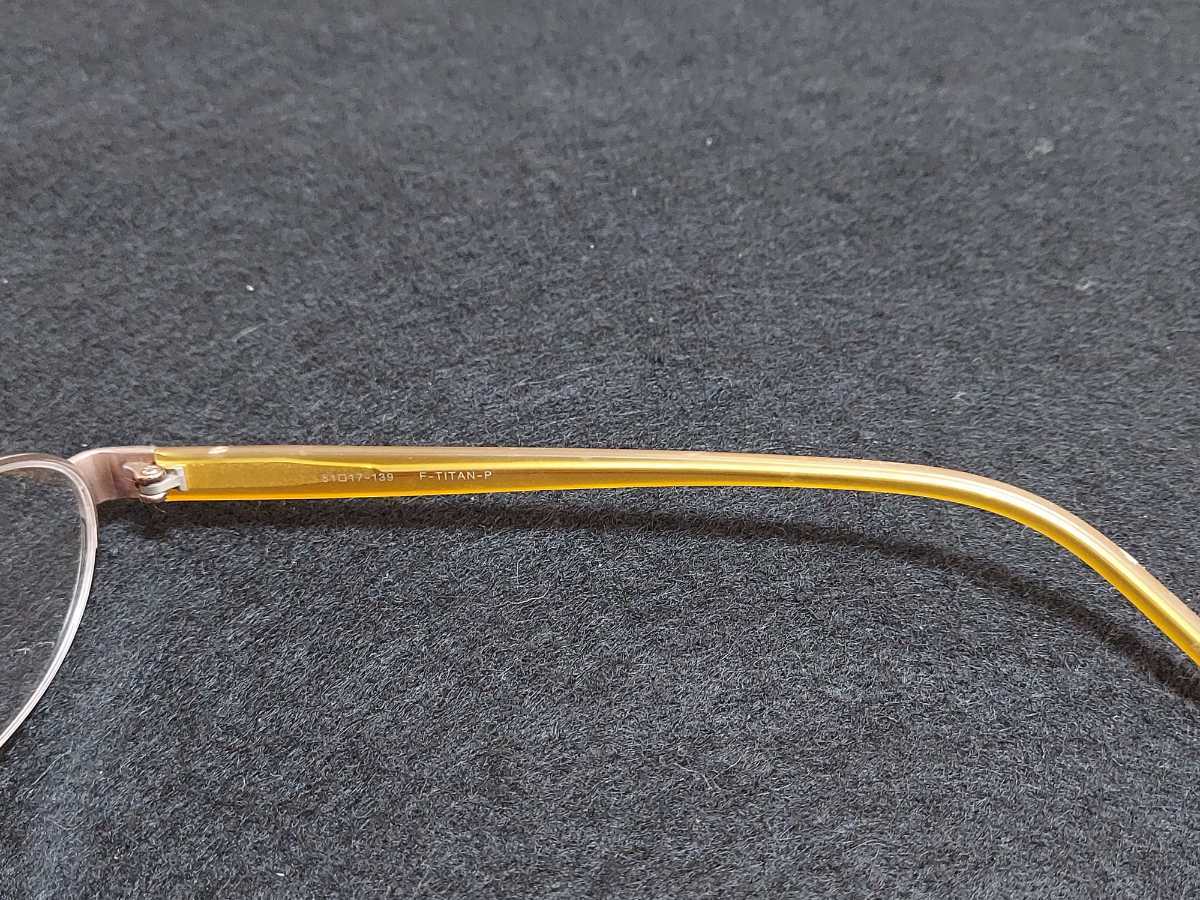 新品 ICB アイシービー　日本製　メガネ　眼鏡　高級感　上品　ハーフリム　チタン　ゴールド_画像7