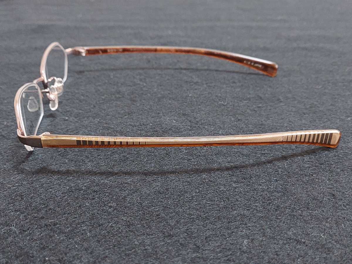 新品 ICB アイシービー　日本製　メガネ　眼鏡　高級感　上品　ハーフリム　チタン　ピンクゴールド_画像4