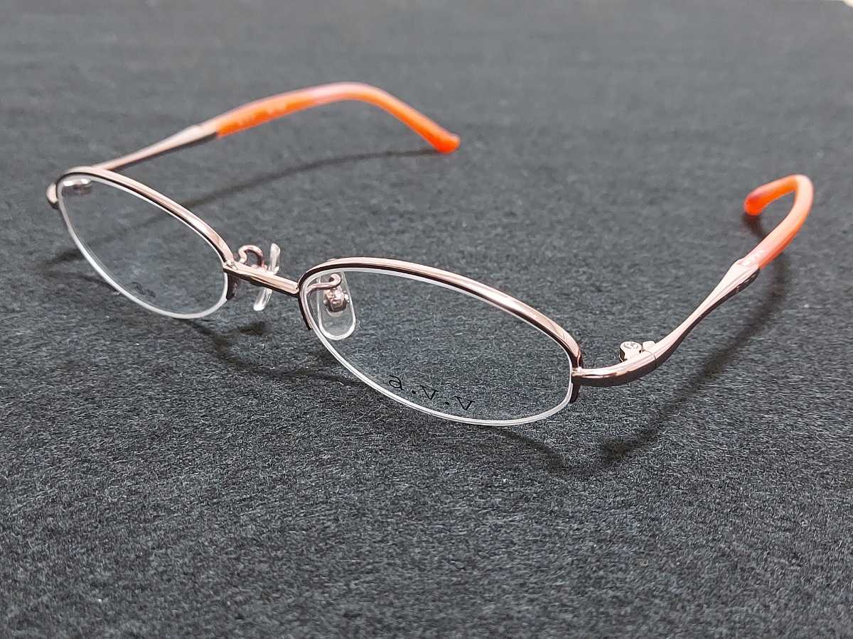 新品 a.v.v アーヴェヴェ　メガネ　眼鏡　高級感　上品　ハーフリム　ピンク