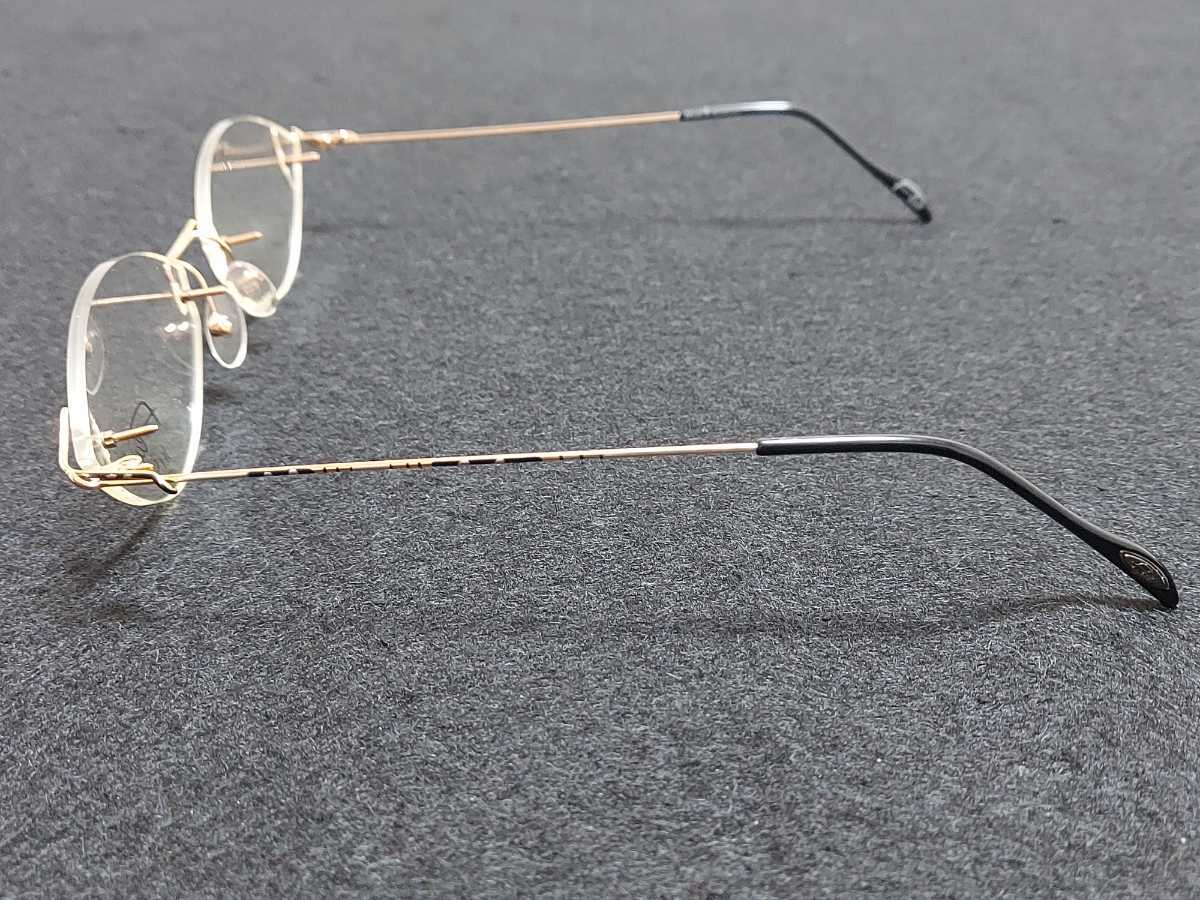 新品 Feair フレアー　ドイツ製　メガネ　眼鏡　高級感　上品　ツーポイント　軽い　ゴールド_画像4