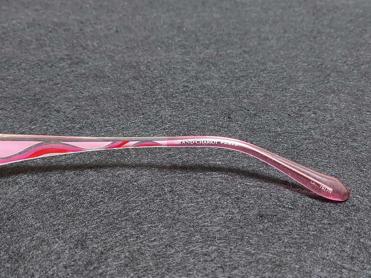 新品 GRAND CHARIOT　グランシャリオ　メガネ　眼鏡　高級感　上品　ハーフリム　軽い　シルバーピンク　超弾性樹脂_画像7