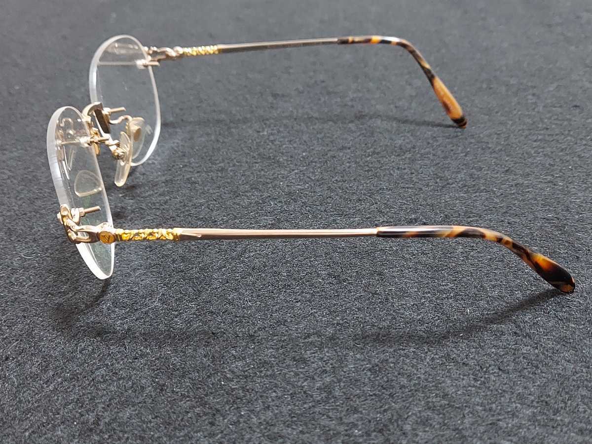 ヴィンテージ ELITE 眼鏡フレーム リムレス 金色 日本製