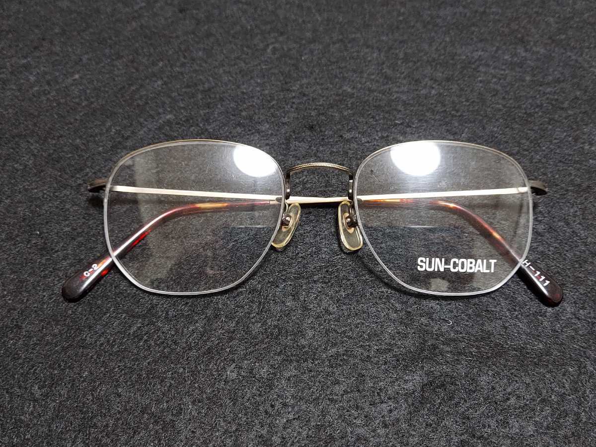 新品 SUN-COBALT　サンコバルト　メガネ　眼鏡　高級感　上品　ハーフリム　軽い　ゴールド_画像6