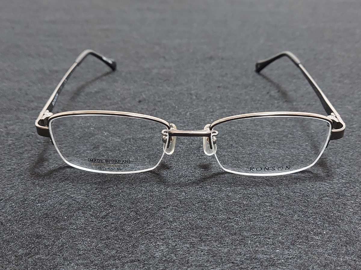 新品 RONSON ロンソン 眼鏡 ハーフリム 軽い 高級感 メガネ 日本製 