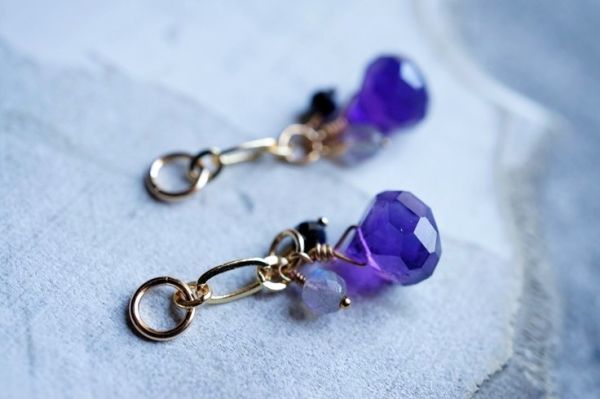 [ hoop for charm ]K14GF575 amethyst other charm 1 pair / hoop earrings * hoop earrings * earrings * hoop charm 