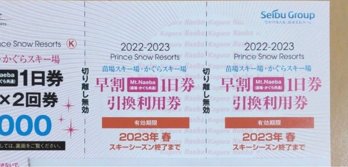 開店記念セール!】 苗場スキー場 かぐらスキー場 リフト券 2日分×3枚