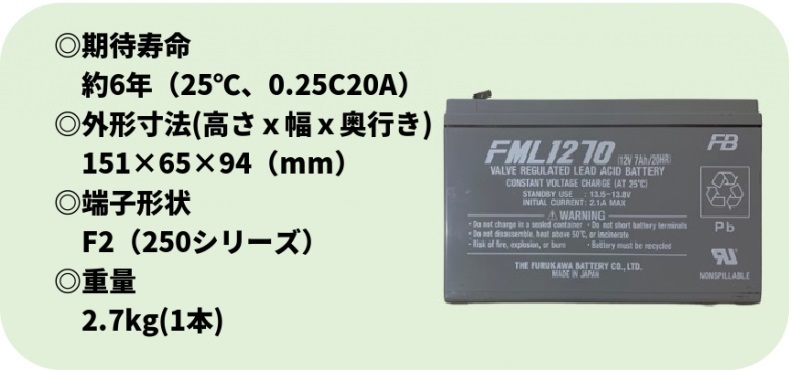 新品 RBC48L : APCRBC137J 互換品 FML1270[2本セット] コネクター付 国産電池使用 UPS SUA500JB/SUA750JB/SMT500J/SMT750J_画像8