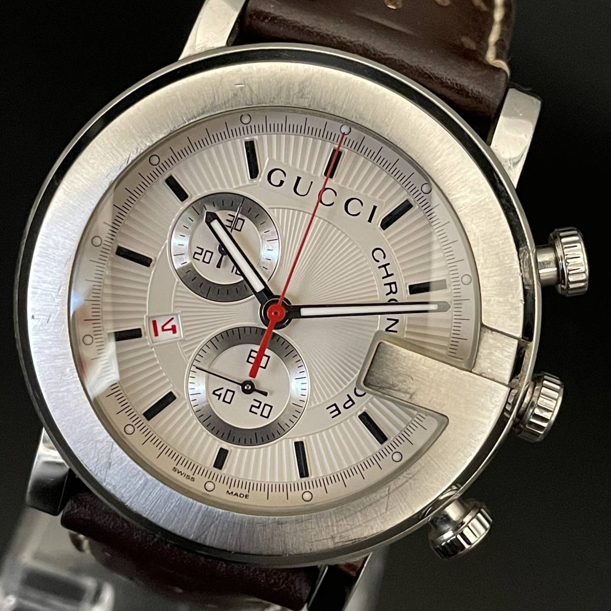 限定】/グッチ/Gベゼル/クロノグラフ/◎Gucci/メンズ腕時計/42mm