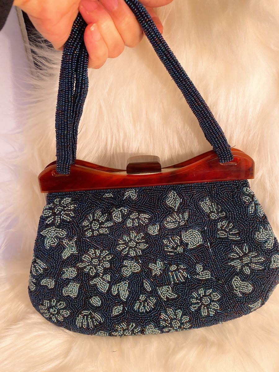  Showa Retro * largish beads bag 