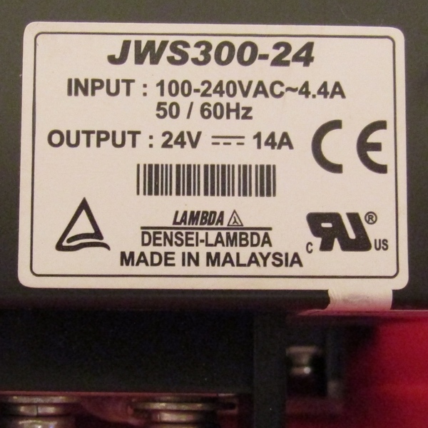 PL02 デンセイ・ラムダ 高性能電源【JWS300-24】AC85～265V/DC120～330V→DC24V/14A/336W_画像5