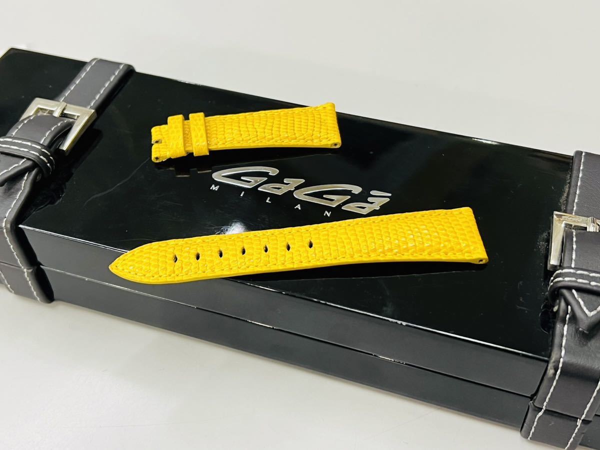  GaGa Milano оригинальный телячья кожа ремешок ремень 40mm для ковер ширина 20mm желтый желтый цвет type вдавлено .