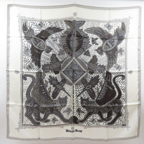 【返品送料無料】 DE PEUPLE KUNA カレ90 パナマのクナ族の伝説 LEGENDE 極美品 エルメス 74681HERMES PANAMA レディース シルク スカーフ スカーフ