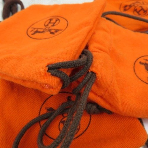 76200HERMES エルメス 極美品 巾着　小物用　保存袋10点セット　まとめ売り　サイズ色々 コットン オレンジ ユニセックス_画像2