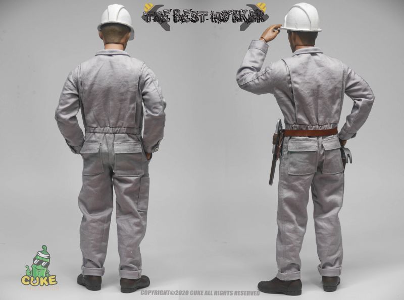  work member costume set CUKE TOYS MA-010 site work member work clothes helmet tool set 1/6 scale action figure for Worker Set