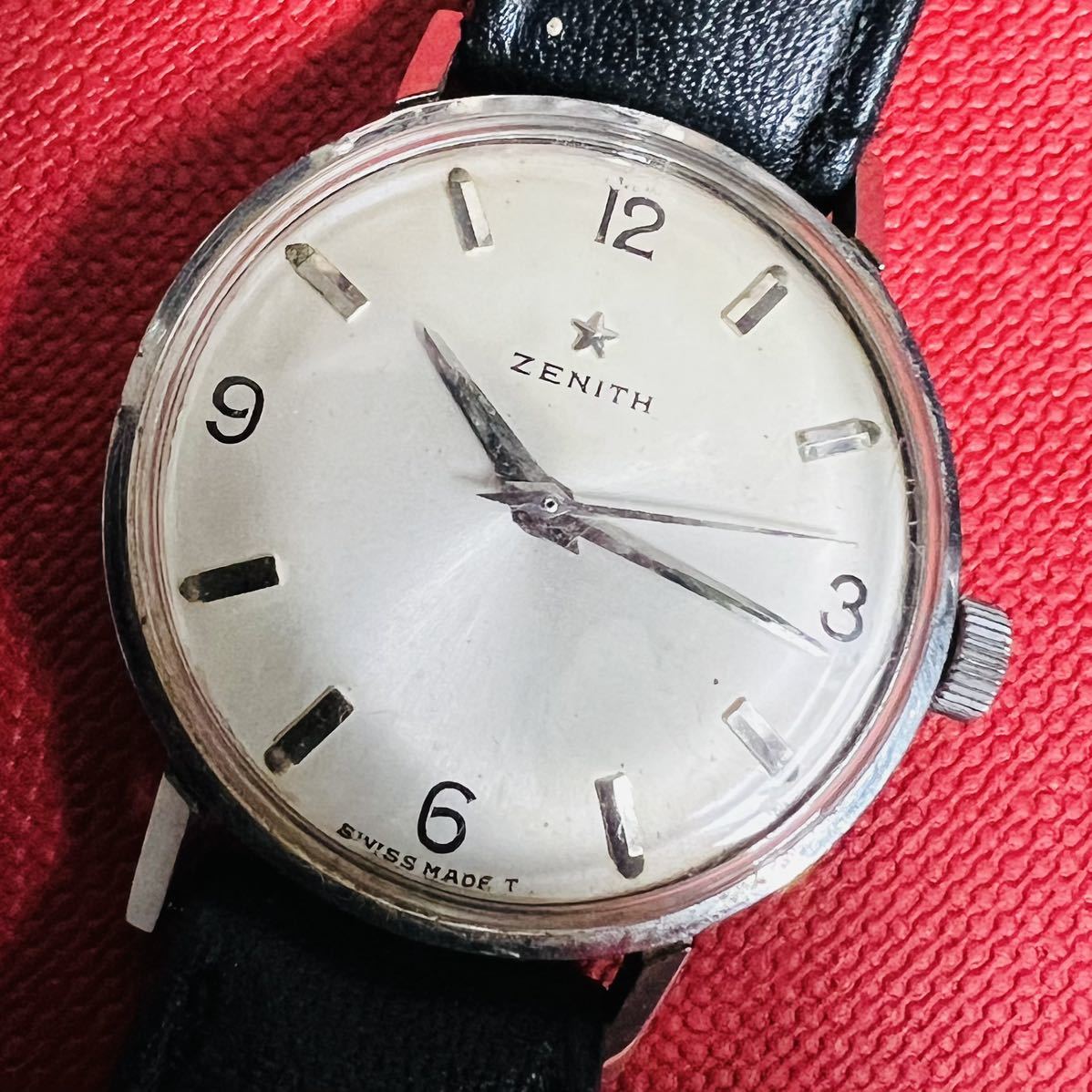 美品【動作良好】1960年代 ZENITH ゼニス スター ゴールド ラウンド 手巻き アンティーク Cal.2542 ヴィンテージ メンズ 腕時計  スイス製