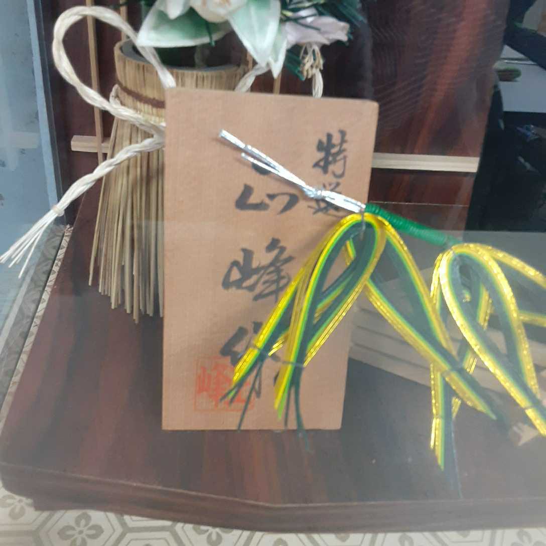 2F pick up limitation Not ship] New Year decoration . feather . board peach mountain west . work music box attaching glass case .. thing Japanese style interior season, annual functions or events New Year 