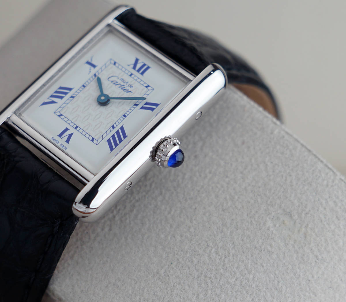 超目玉枠 Cartier カルティエ must de tank ブルーローマン hipomoto.com