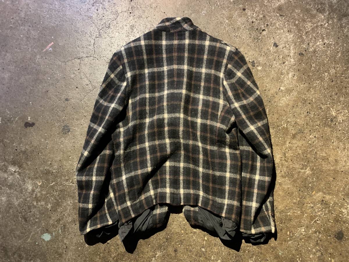 COMME des GARCONS HOMME PLUS 94AW ウール縮絨切替ジャケット チェック AD1994 90s コムデギャルソンオムプリュス PJ-04032M 初期縮絨_画像2