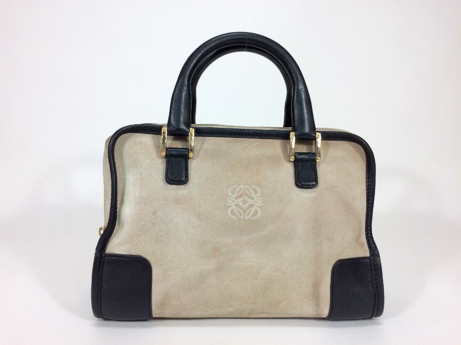 ロエベ LOEWE アマソナ 美品 28 レザー スエード ハンドバッグ 人気